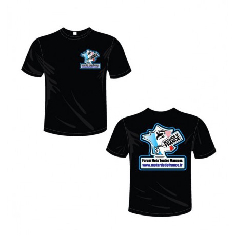 T Shirt Noir manches courtes Forum motards de france