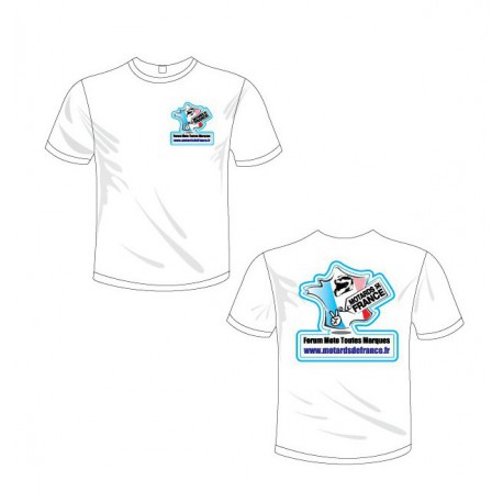 T Shirt Blanc  manches courtes Forum motards de france