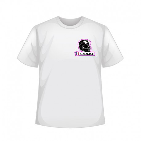 T Shirt Blanc  manches courtes asso motardes de france