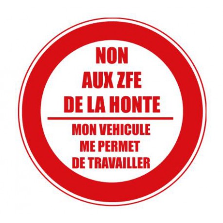 Sticker Non aux zfe de la honte