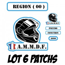 Lot Patchs pour anciens Gilet d'identification régional AMMDF ( motardes ou motards )